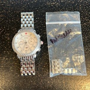 Michele Serein Steel diamond watch